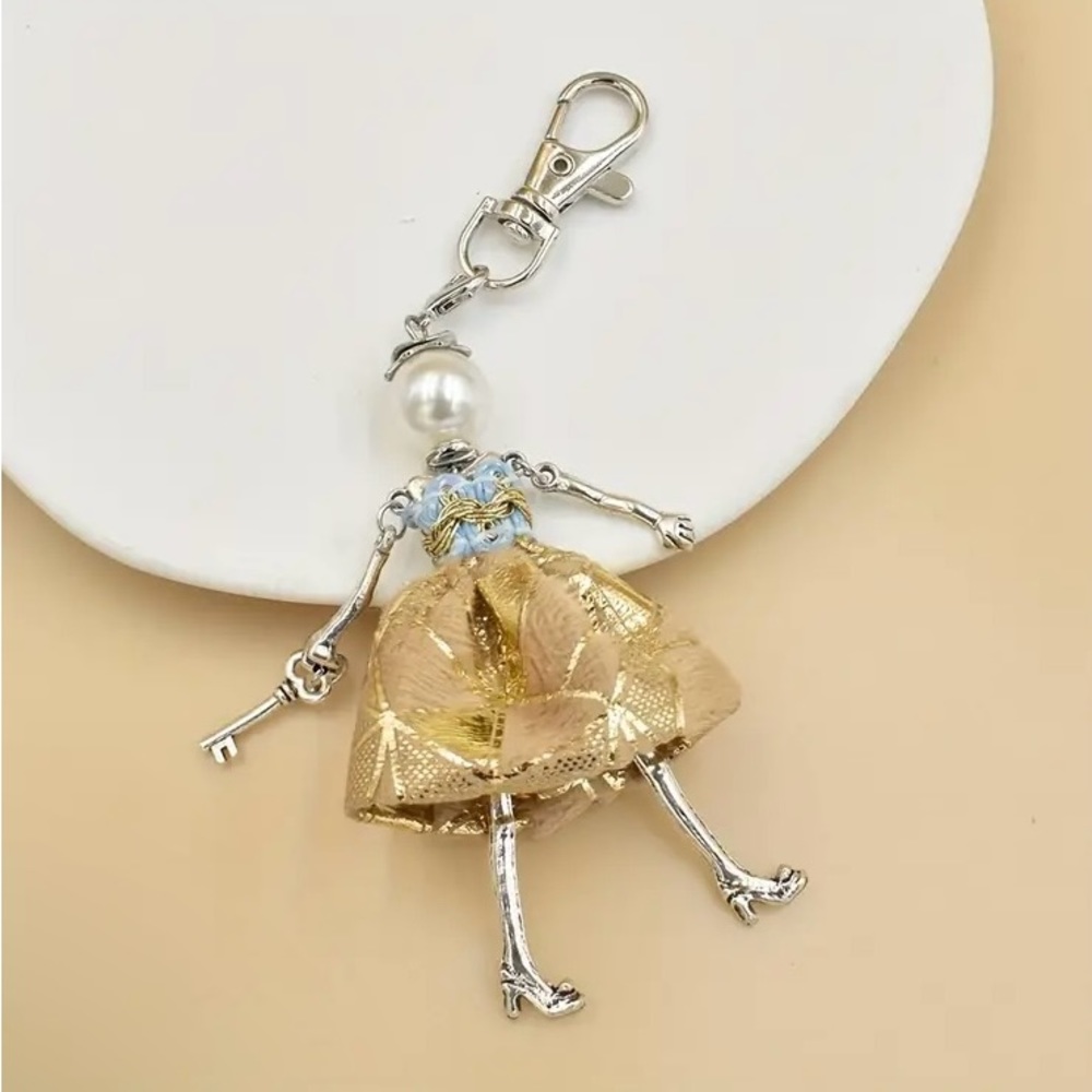 Fashion Doll Bag Charm/Key Chain - Gold  Fancy Dress NEW - ✨✨Host Pick✨✨
